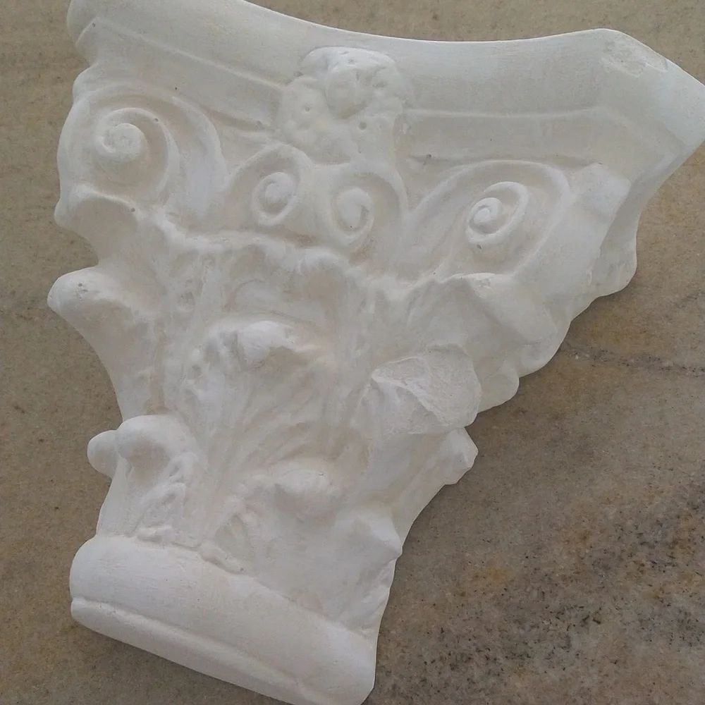 Plaster Corinthian wall sconce shelf rustic classic acanthus 7